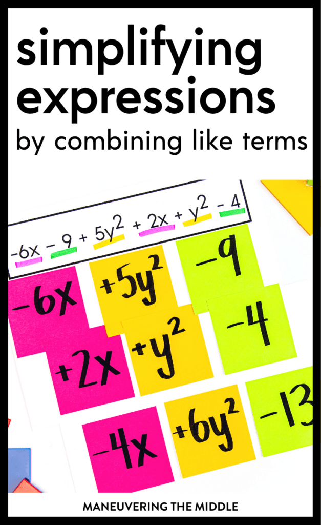 Simplifying Expressions by Combining Terms
