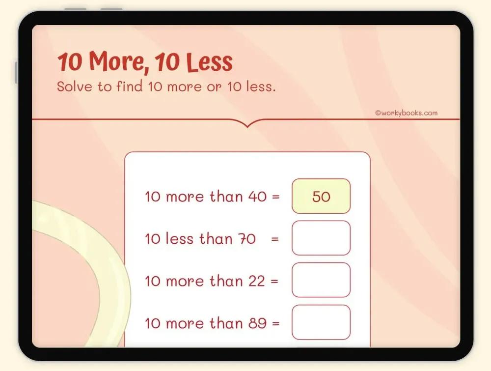 Practice Adding or Subtracting 10 More or Less